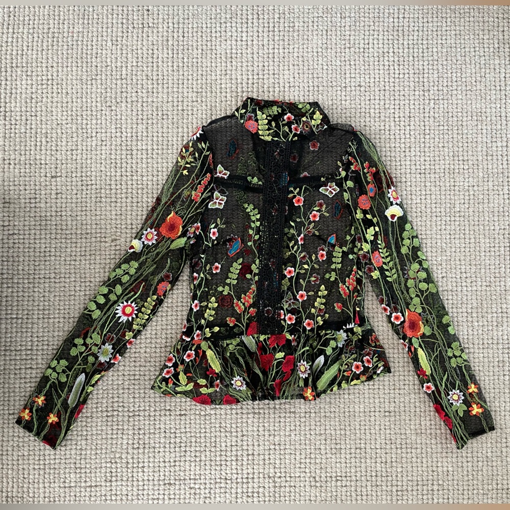 ASOS Sheer Floral Blouse